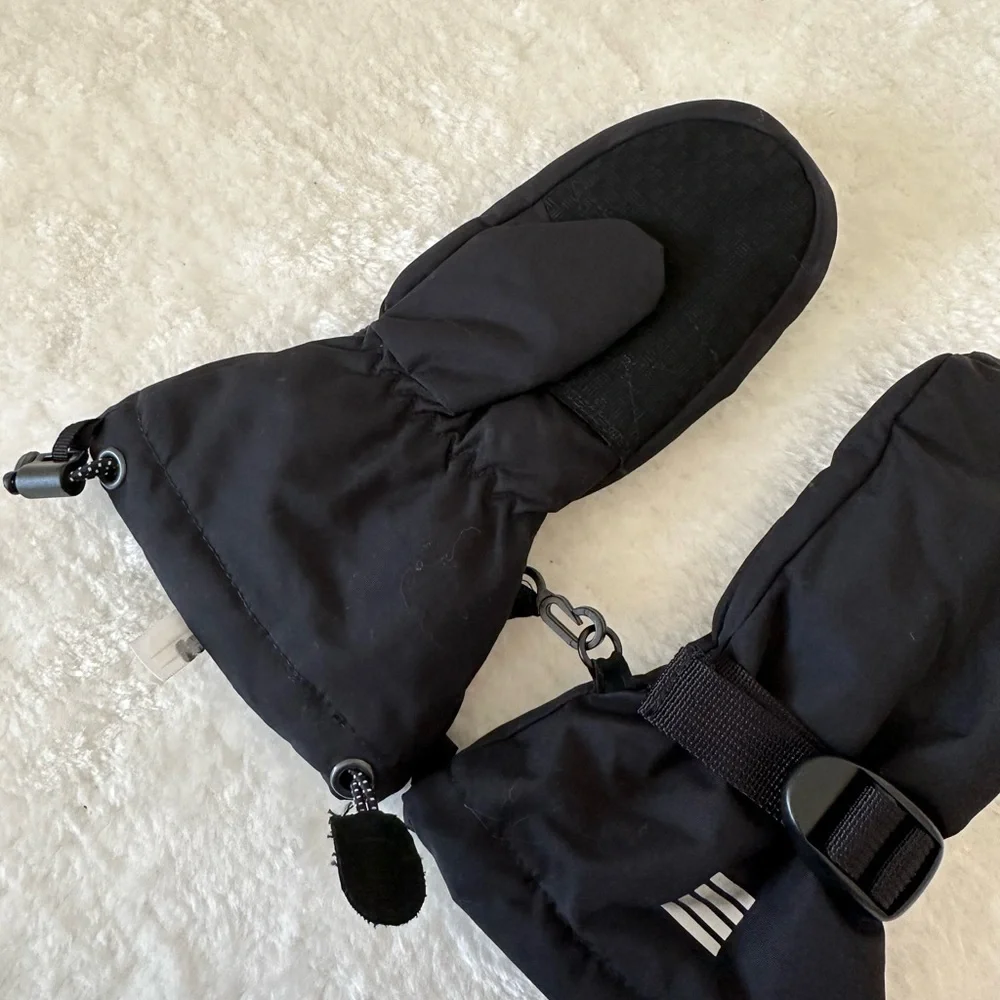 Lands End Kids Black Winter Mittens